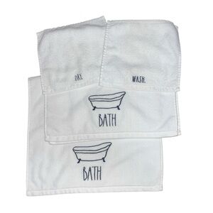 Rae Dunn White Bath Towel Set